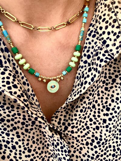 Collier ANAÏS vert d'eau