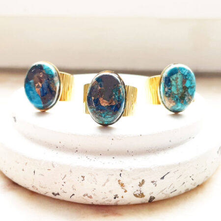 Bague ARIANA turquoise/marron