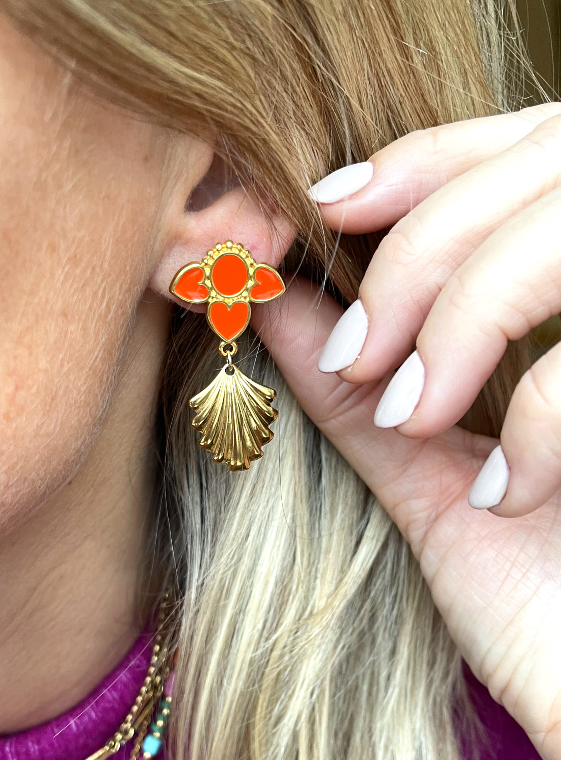 Boucles d'oreille AZALEE orange