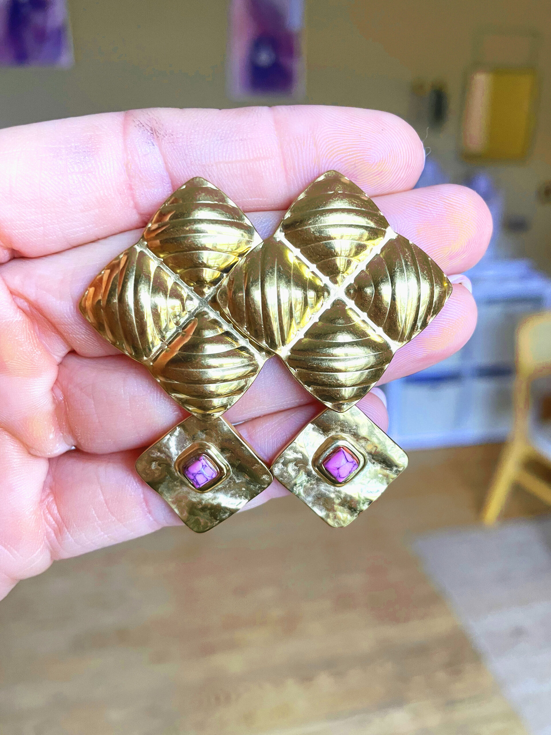 Boucles d'oreille CARMEN rose – Image 2