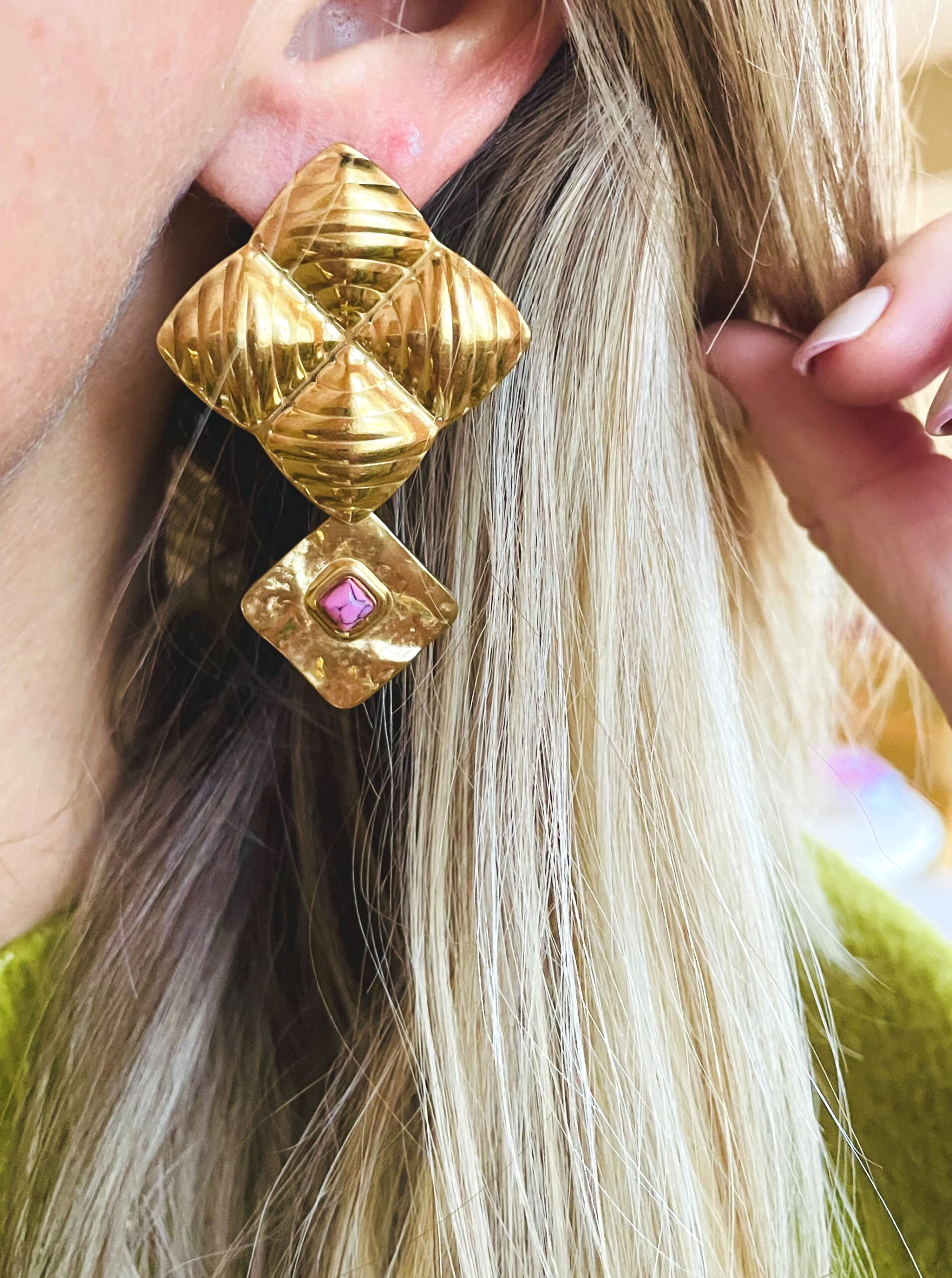 Boucles d'oreille CARMEN rose – Image 3