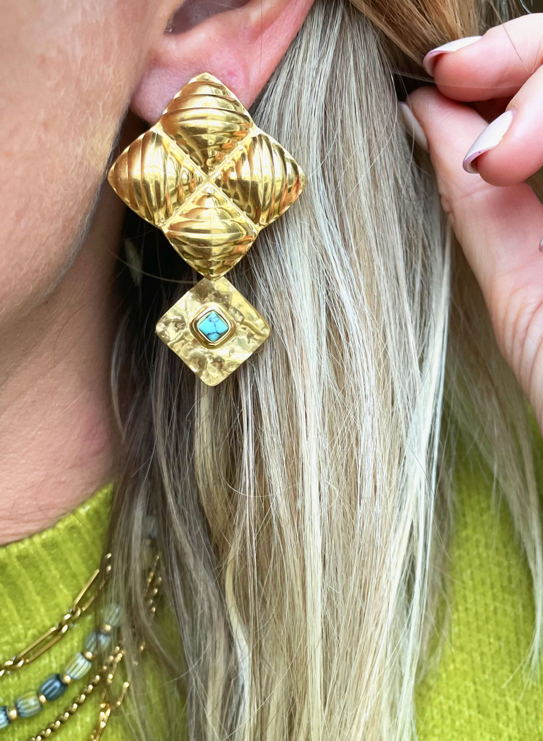 Boucles d'oreille CARMEN turquoise – Image 2