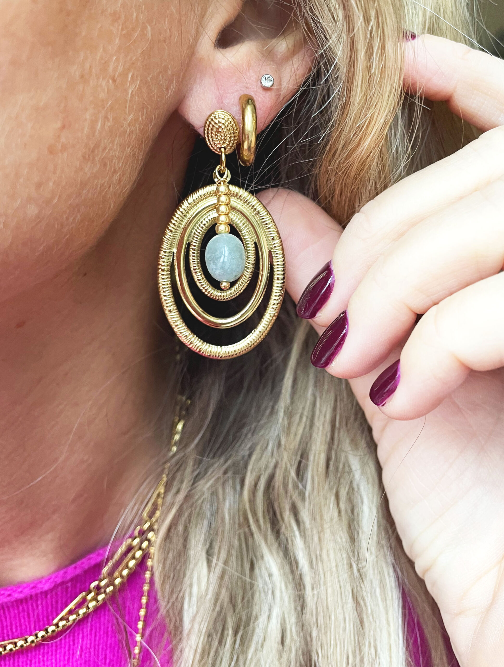 Boucles d'oreille ESMEE vertes