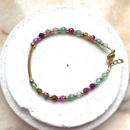 Bracelet EGLANTINE vert/rose