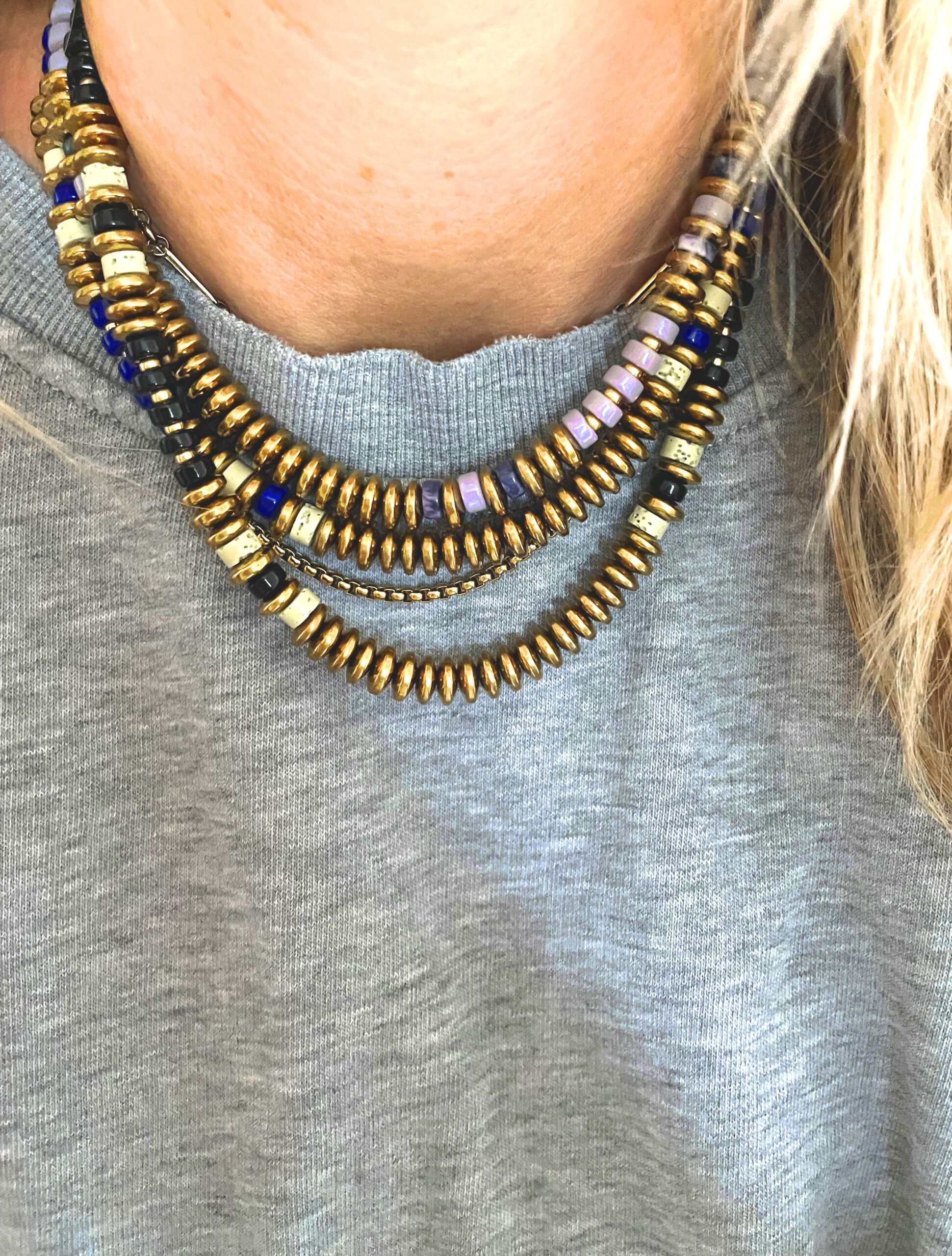 Collier CLEOPÂTRE bleu – Image 3