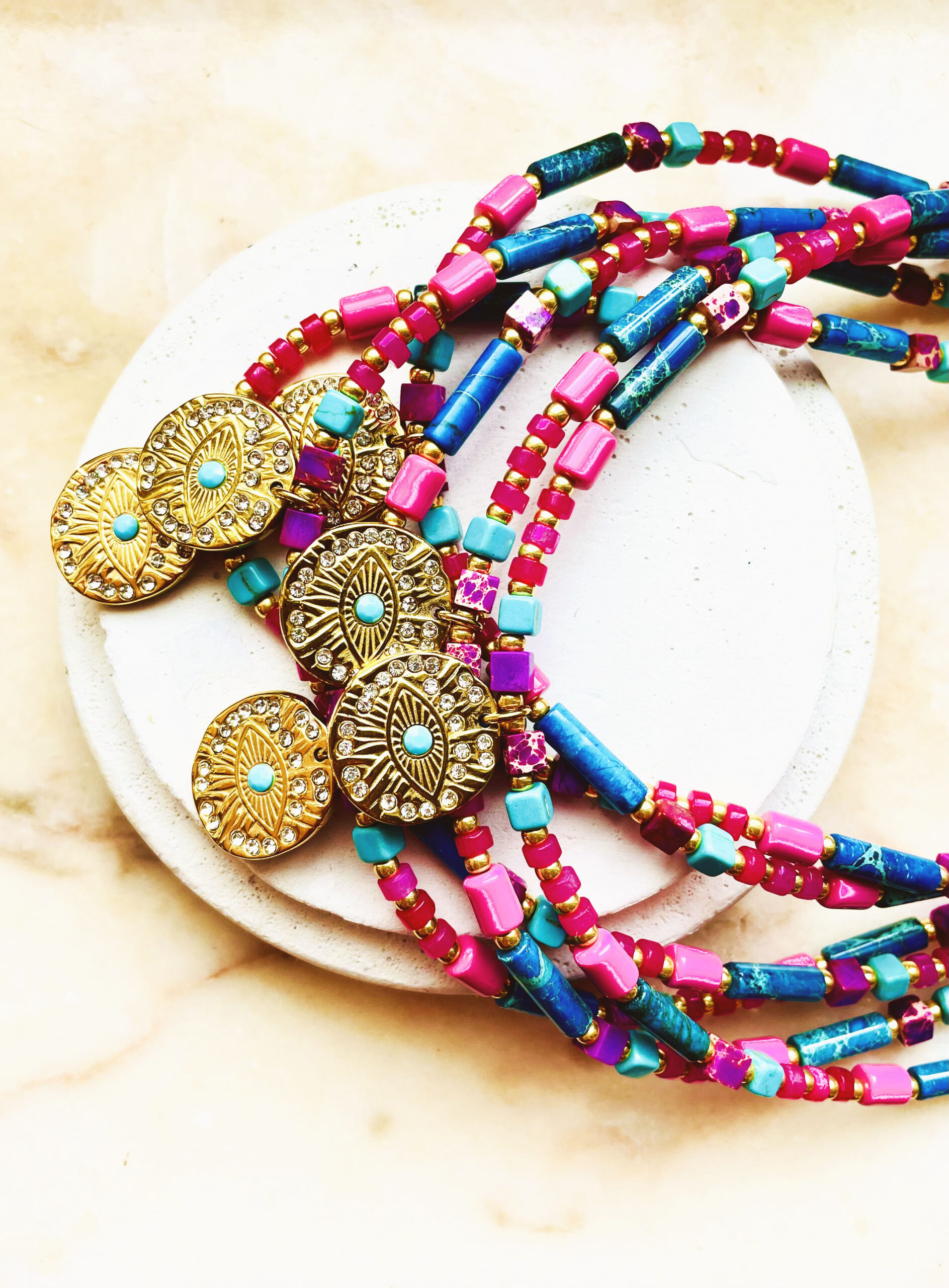 Collier ANEMONE rose – Image 3