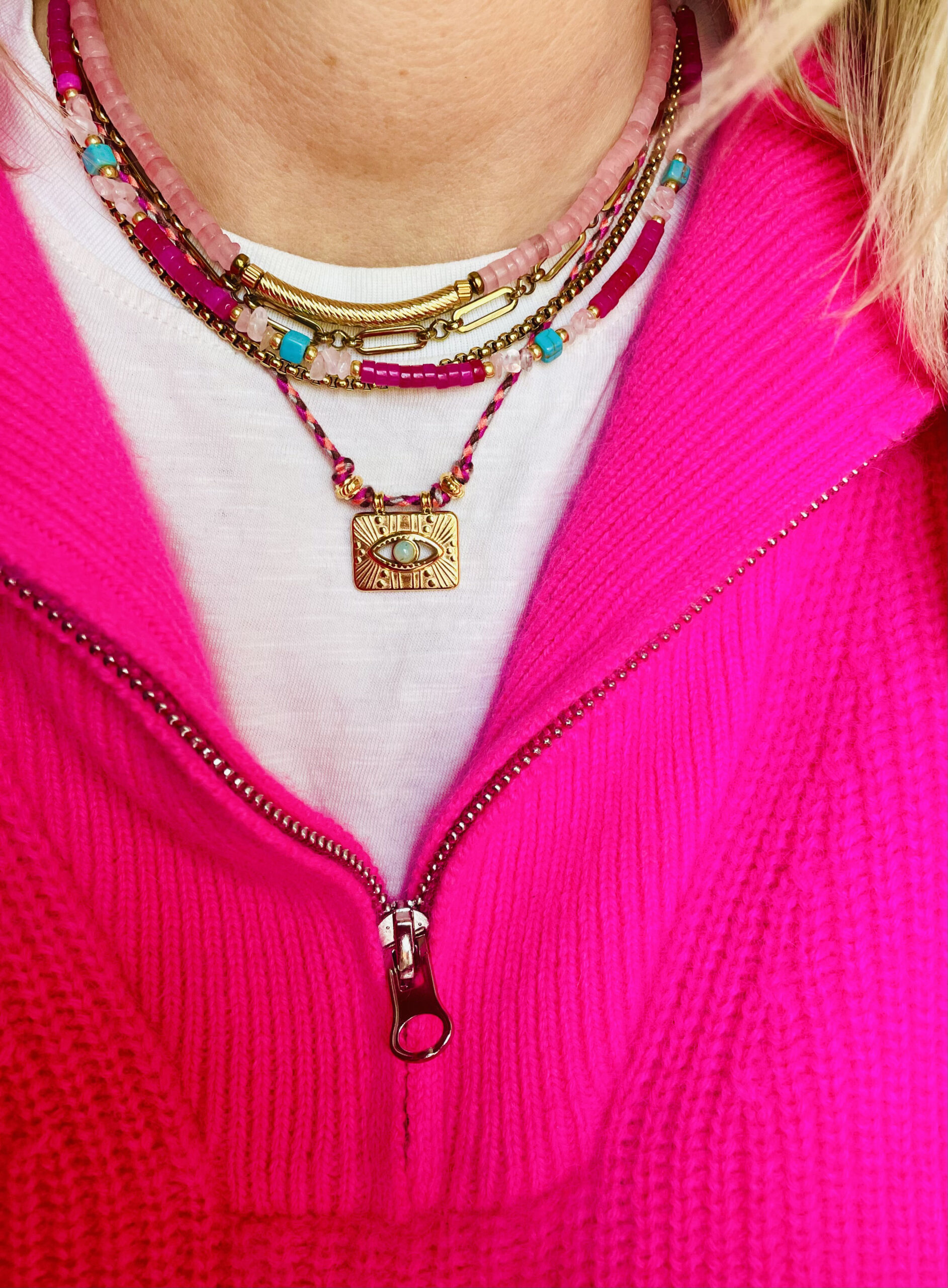 Collier CHARLENE fushia – Image 3