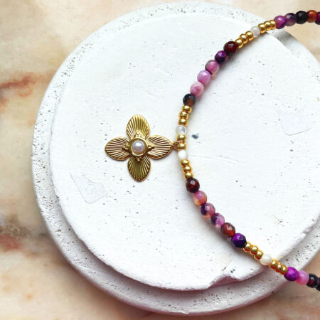 Collier EGLANTINE rose