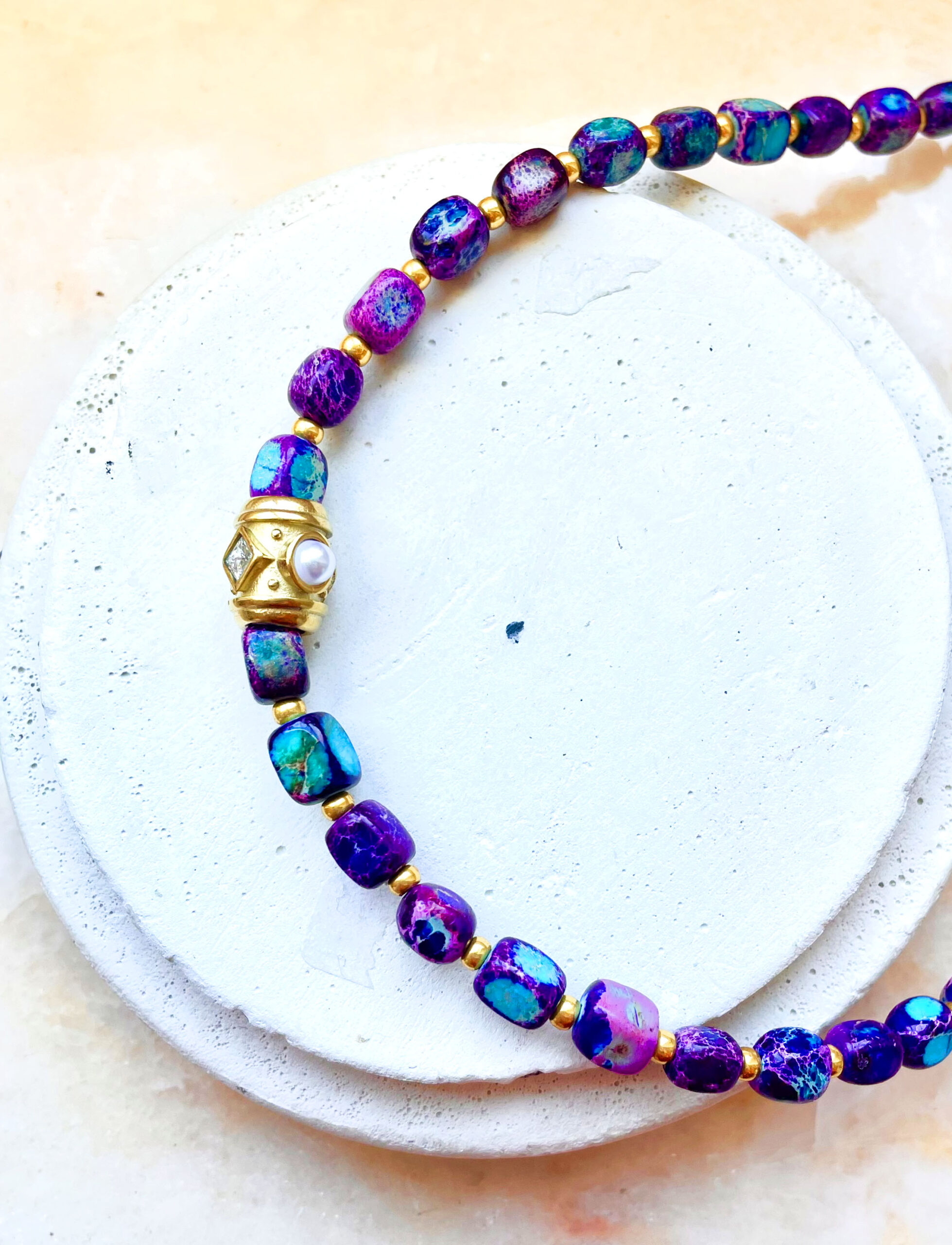 Collier GLORIA turquoise/ indigo