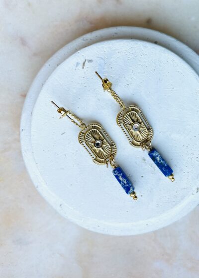 Boucles d’oreille ALESS bleues – Image 2