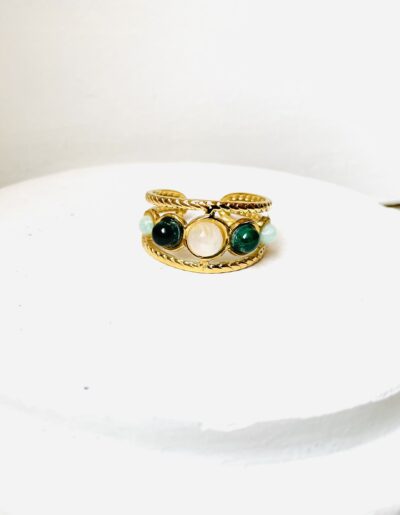 Bague SATURNE verte