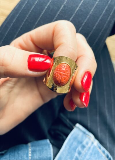 Bague SCARABEE corail – Image 2