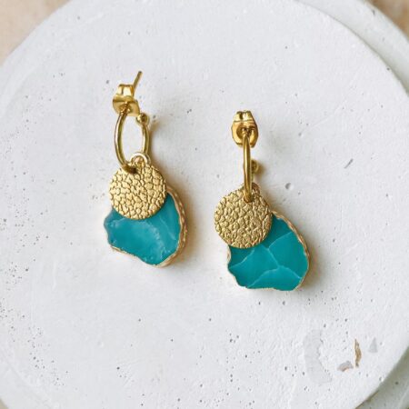 Créoles ADIXIA vert turquoise