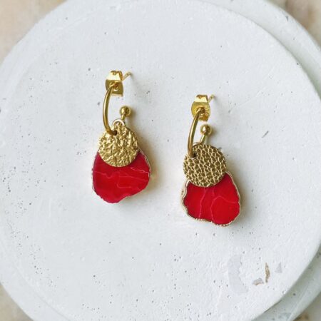 Créoles ADIXIA rouge orangé