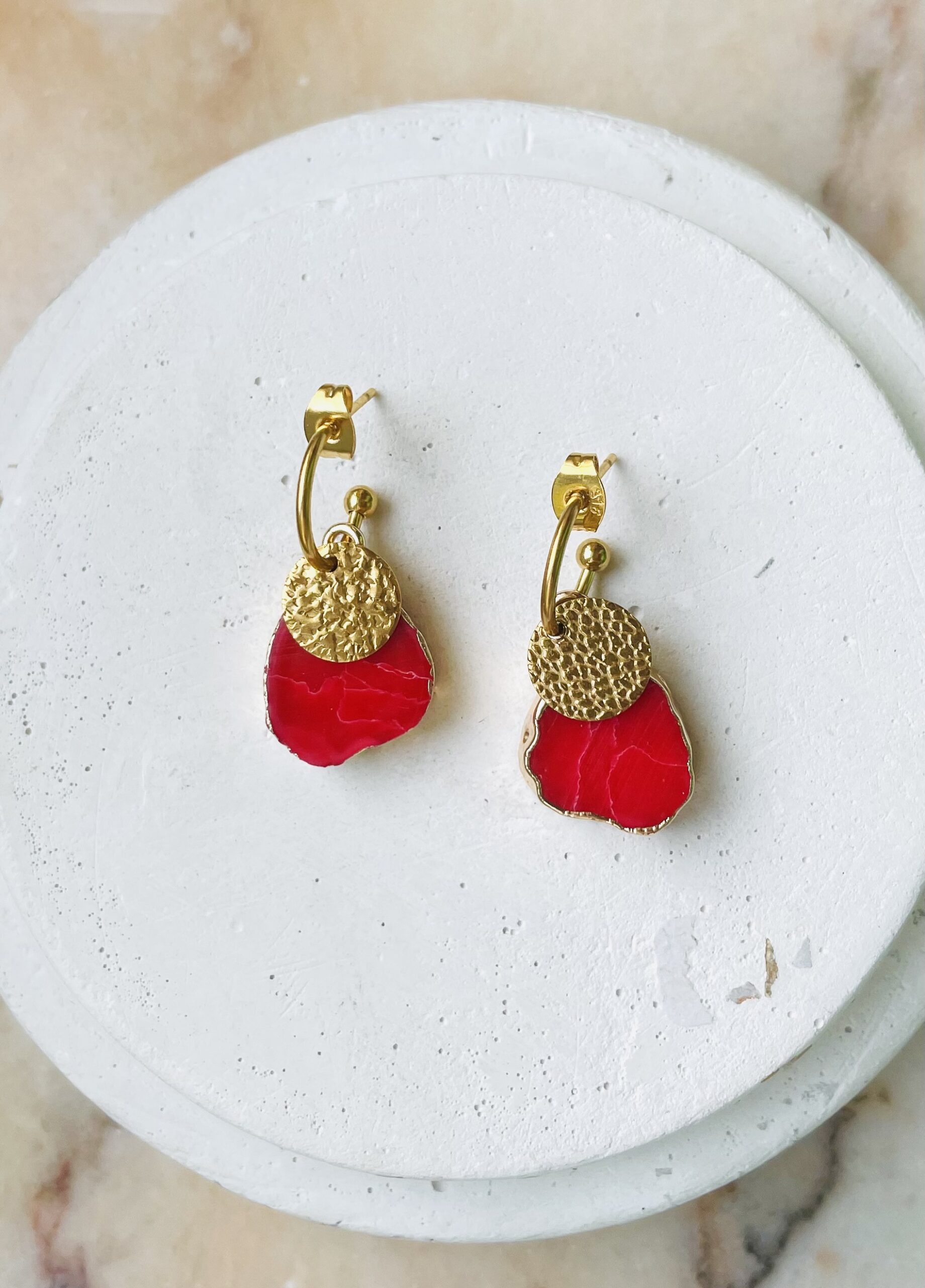 Créoles ADIXIA rouge orangé