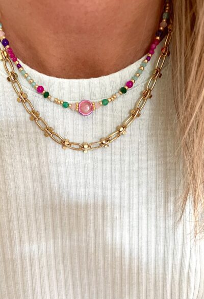Collier OCTAVIA vert/ rose – Image 4