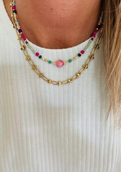 Collier OCTAVIA vert/ rose – Image 5