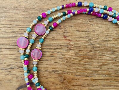 Collier OCTAVIA vert/ rose – Image 3