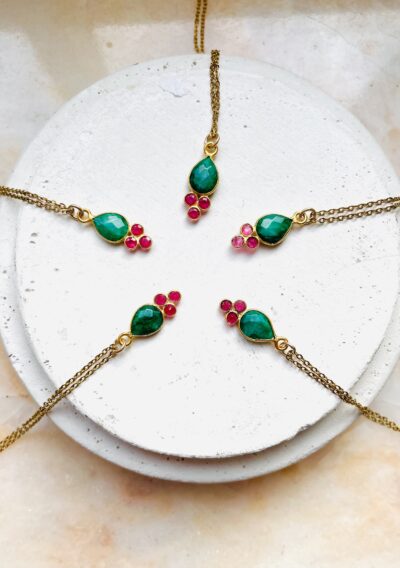Collier ROSE vert