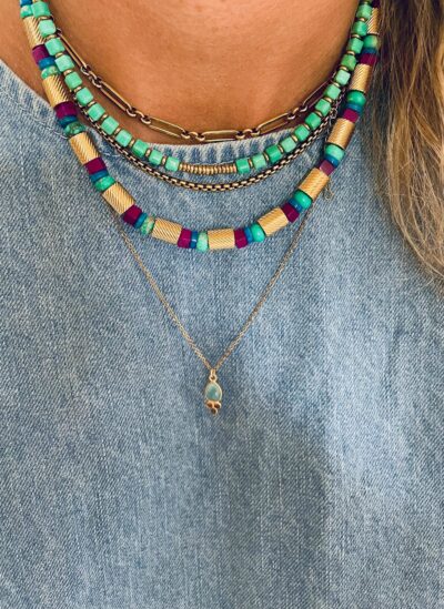 Collier ABBY vert-turquoise – Image 3