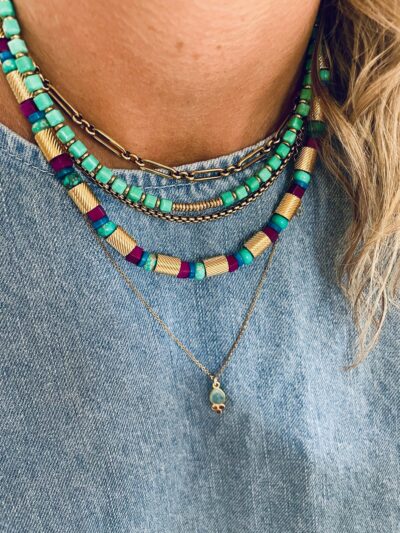 Collier ABBY vert-turquoise – Image 2