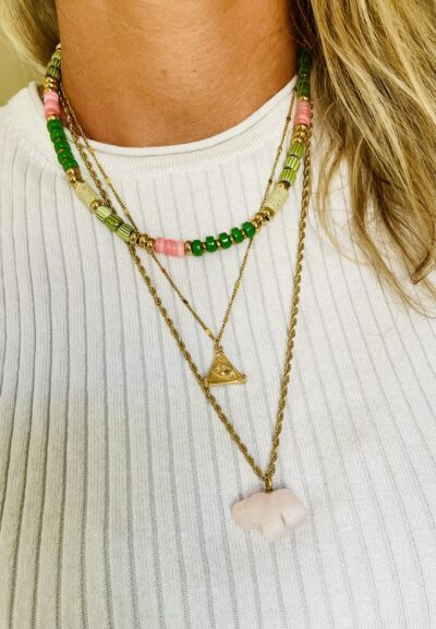 Collier OLGA vert/corail – Image 4
