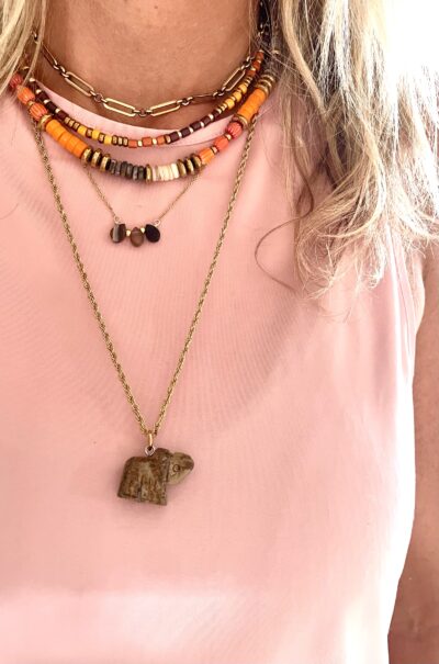 Collier OLGA chocolat/orange – Image 4