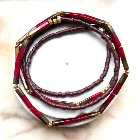 Sautoir AELIS bordeaux