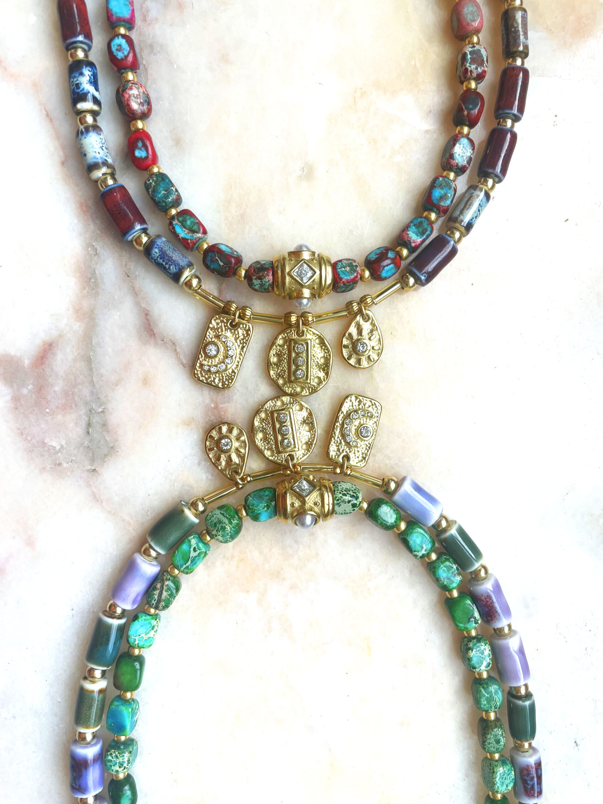 Collier GLORIA vert/turquoise – Image 2