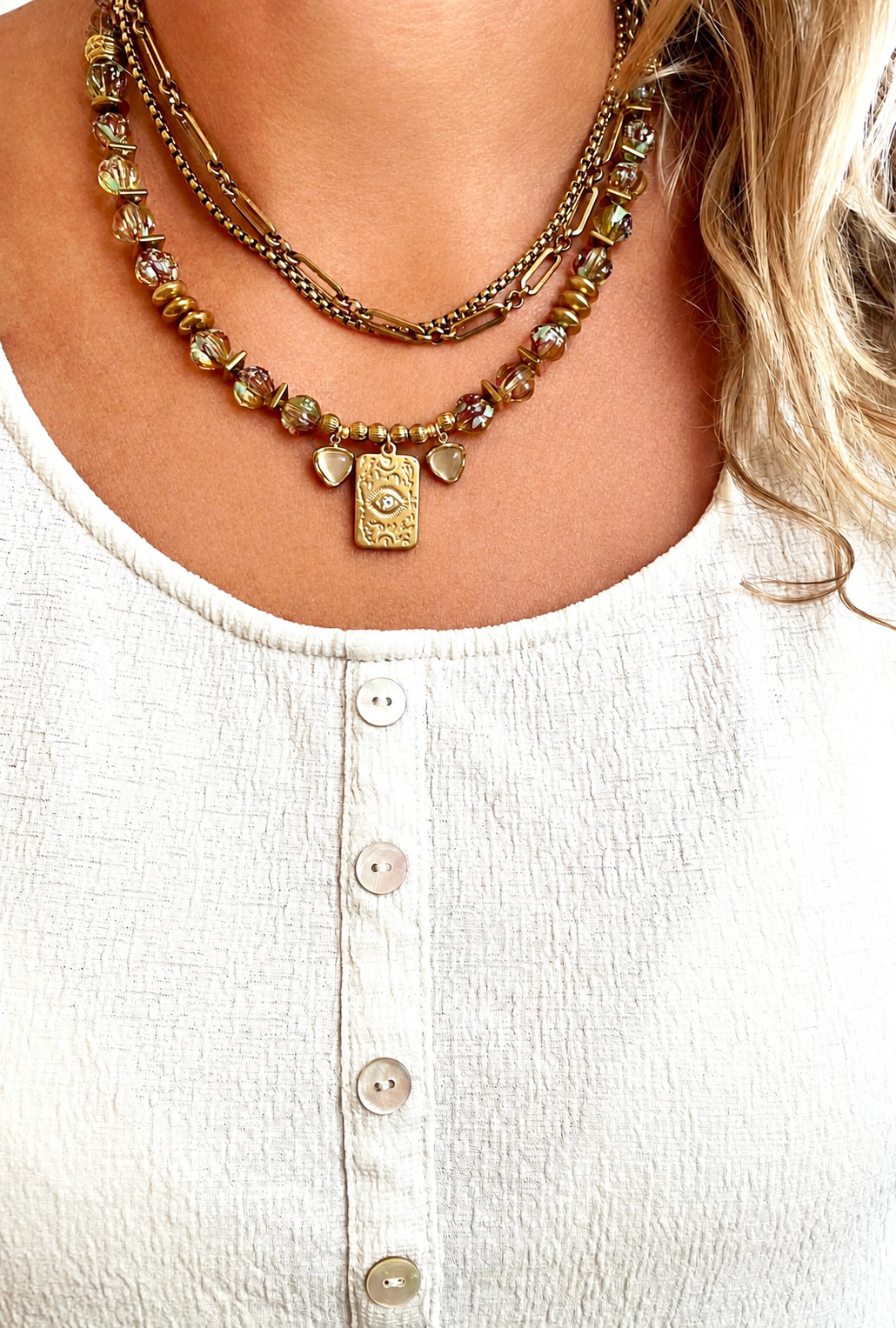 Collier AMBRE beige – Image 3