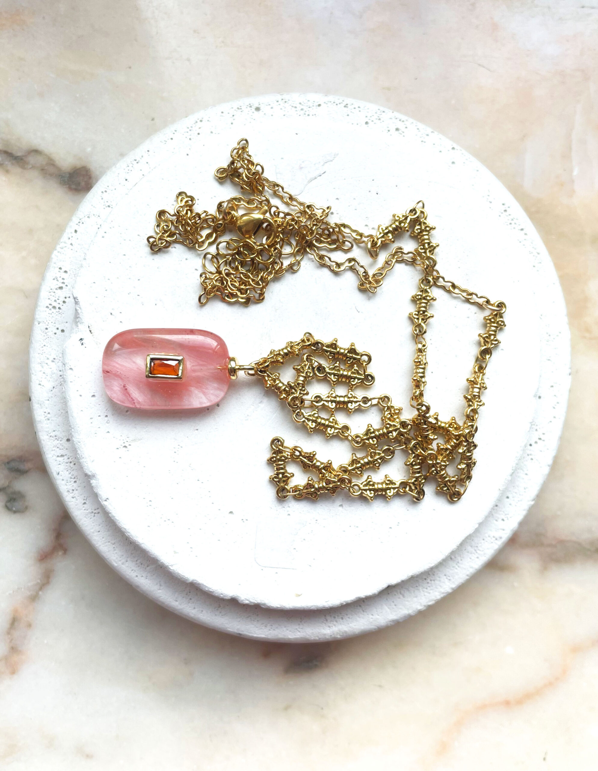 Collier ROSALIE saumon