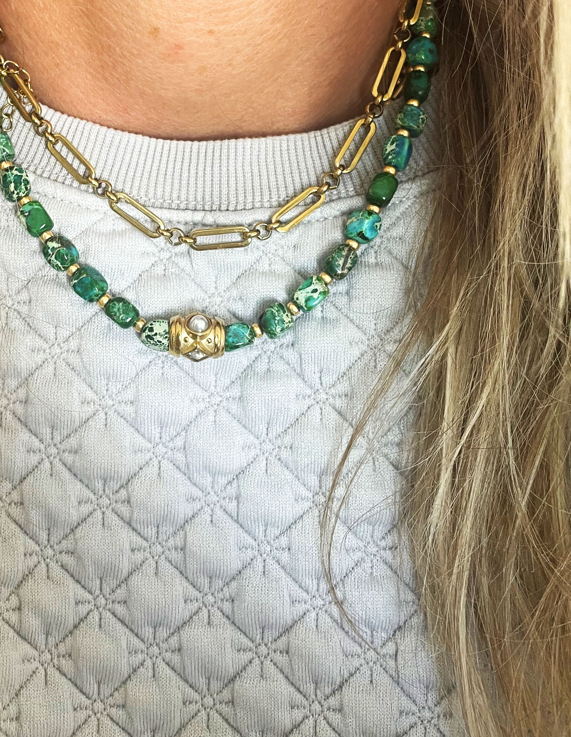 Collier GLORIA vert/turquoise – Image 3