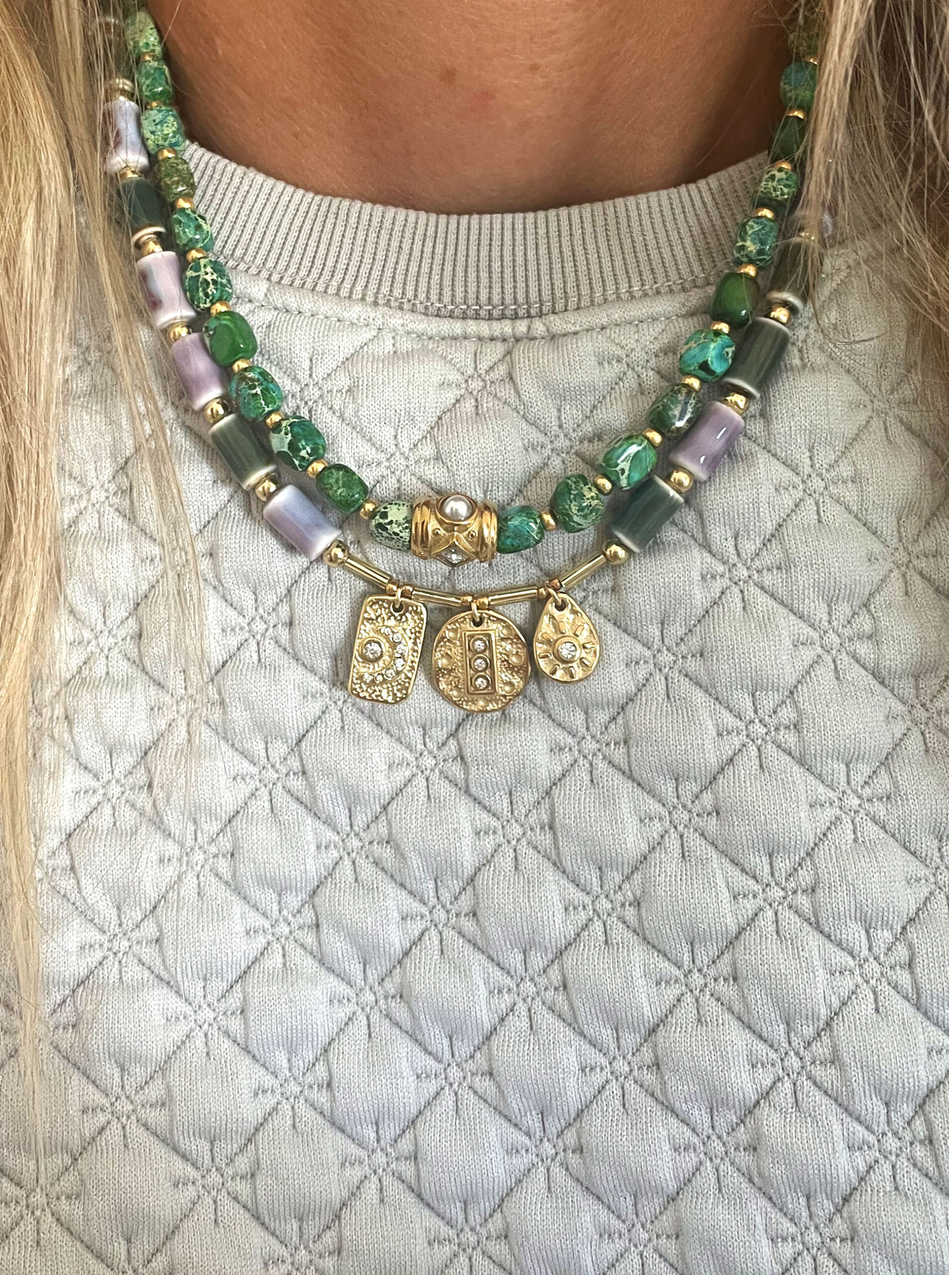 Collier GLORIA vert/turquoise – Image 4