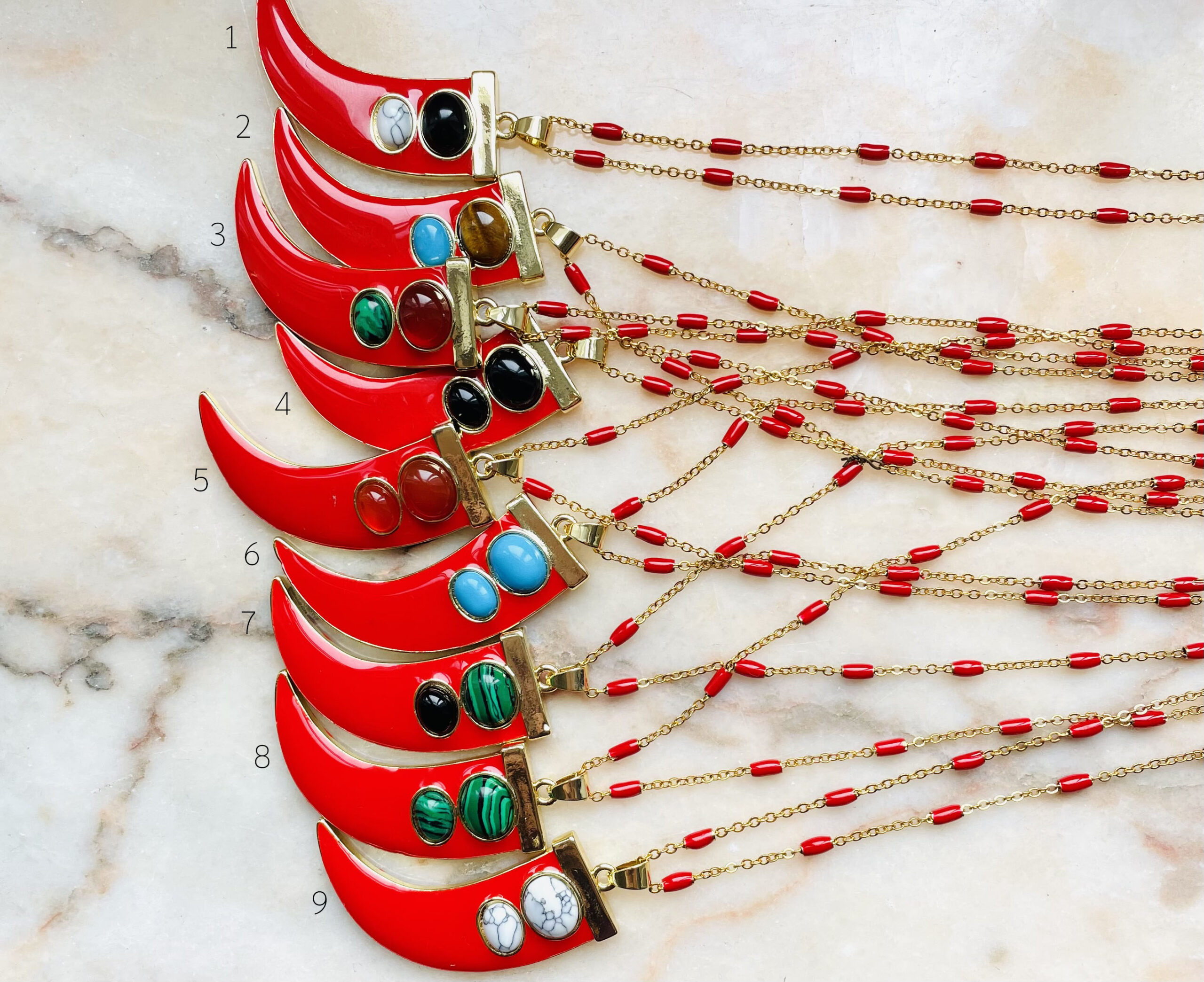Collier LORRAINE rouge – Image 2