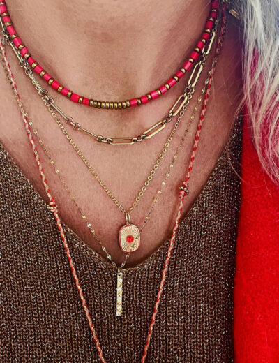 Collier ODETTE rouge – Image 3