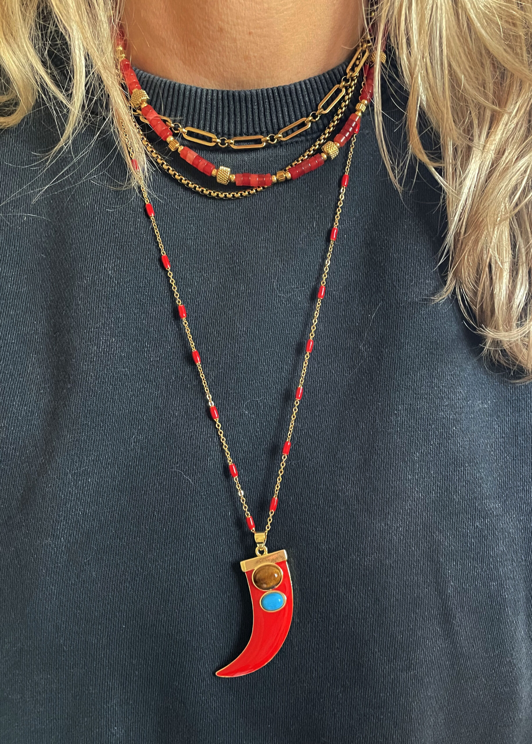 Collier LORRAINE rouge – Image 4
